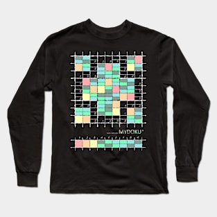 Mydoku_W001_H001_006_F: Sudoku, Sudoku coloring, logic, logic puzzle, holiday puzzle, fun, away from screen Long Sleeve T-Shirt